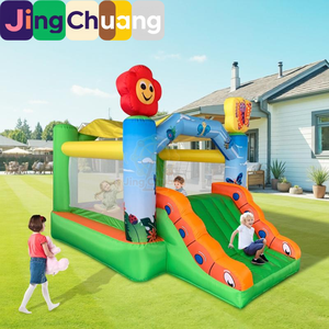 Château gonflable pour enfants avec toboggan, trampoline d'extérieur pour la maison, château toboggan en PVC épaissi - Product Image 3