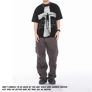 Camiseta Gobia Culture con Bordado de Figura Humana Abstracta <span class=keywords><strong>y</strong></span> Letras, para <span class=keywords><strong>Hombre</strong></span> <span class=keywords><strong>y</strong></span> <span class=keywords><strong>Mujer</strong></span>, Manga Corta - Camiseta Waffle - Product Image 2