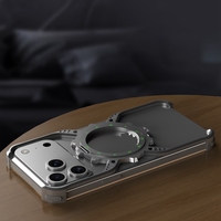 Étui de téléphone de luxe en alliage d'aluminium avec support de béquille magnétique Étui de protection arrière pour iPhone 17 Pro Max 17 Pro