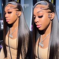 Parrucca 13x6 HD Lace Front in Capelli Umani, 40 Pollici, Brasiliana Vergine Liscia o con Onde Morbide, Pre-Piumata, Trasparente HD, All'Ingrosso