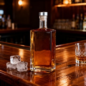 Botellas <span class=keywords><strong>de</strong></span> Vino <span class=keywords><strong>de</strong></span> Vidrio Cuadradas <span class=keywords><strong>de</strong></span> Pared Gruesa a Prueba <span class=keywords><strong>de</strong></span> Fugas <span class=keywords><strong>de</strong></span> 100 ml, 200 ml, 500 ml con Tapones, para Bares, Vodka, Whisky, Ginebra, al por Mayor - Product Image 3