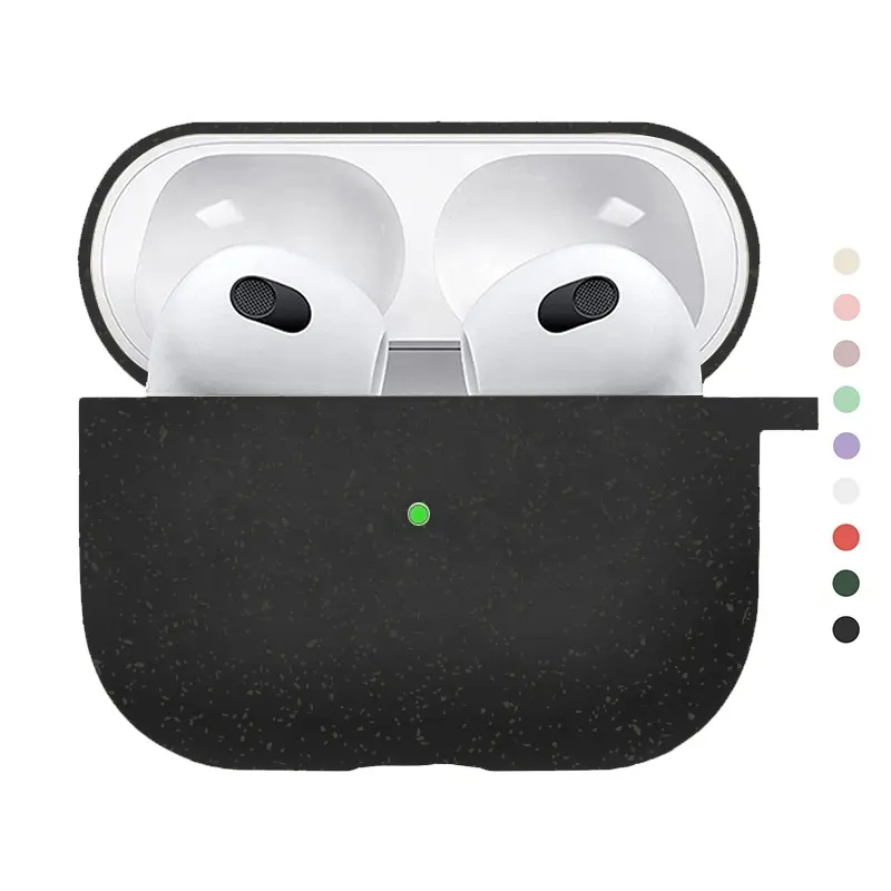 New Arrival 100% Compostable Glow Airpod Case For Slim Anti-Shock Earphone Cleaner For Ipod Case Earphones With Fiber Inside