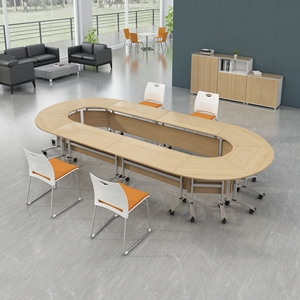 Tavolo da ufficio pieghevole modulare tavolo da studio scuola allungabile tavolo da conferenza formazione personale scrivania mobili da ufficio commerciale - Product Image 6