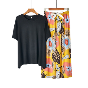 Nuevo Conjunto de <span class=keywords><strong>Pijamas</strong></span> de Algodón Modal para Mujer, Pantalones Cortos con Estampado Floral, Ropa de Dormir - Product Image 5