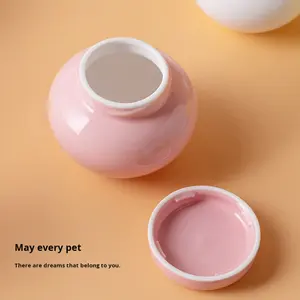 <span class=keywords><strong>Urne</strong></span> funéraire en céramique <span class=keywords><strong>pour</strong></span> chats et chiens, faite à la main, scellée, <span class=keywords><strong>pour</strong></span> la collecte des cendres et des poils d'animaux, articles funéraires commémoratifs - Product Image 2