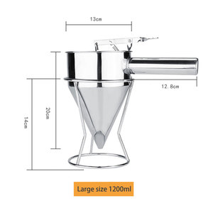 Stocked Stainless Steel Detachable Handle Pancake Batter Dispenser Stand Safe <b>Kit</b> Includes 2 Pieces for Baking <b>Cake</b> Decorating - Product Image 3