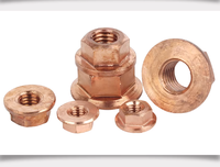 Écrous d'échappement en acier au carbone plaqué cuivre DIN 6927 M8 X 1.25, écrous hexagonaux pour collecteur d'échappement, écrous autobloquants plaqués cuivre