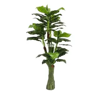 Conjunto de caixa de flores artificiais monstera yapay bitki, popular promocional, flores falsas para pendurar na parede, plantas verdes artificiais