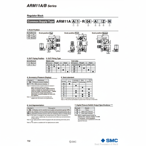 ARM11AB2-R55-AZ de régulateur de collecteur compact SMC Pneumatics pour les applications de contrôle de pression - Product Image 1