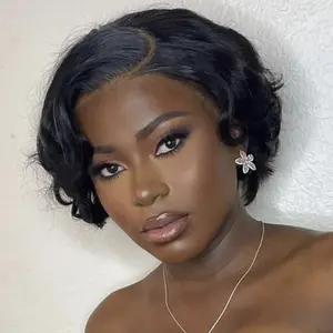 e Aligned Short Bob Wig Vendors Machine Made 4*4 T Lace Closure Raw Brazilian Human Hair Wigs