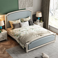 Lit de Luxe Crème Style Européen Moderne, Lit Double 2m en Bois Massif Américain, Lit de Princesse pour Chambre Parentale