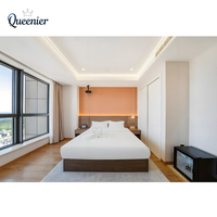 Ensemble de meubles de chambre d'hôtel de luxe moderne 3-5 étoiles, lit king size en bois sur mesure, mobilier commercial de haute qualité pour appartement
