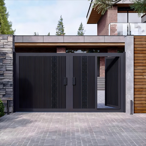 Porte de garage sectionnelle électrique à double ouverture en alliage d'aluminium moderne pour villa/cour - Product Image 6