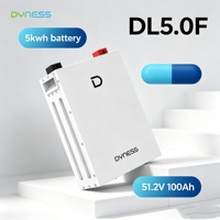 Batterie solaire murale Dyness DL5.0F 8000 cycles 5 kWh 51,2 V 100 Ah LiFePO4 pour stockage d'énergie domestique, compatible avec les onduleurs Deye/Solis