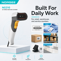 Lecteur de codes-barres portable NG310 pour supermarché, scanner POS USB RS232 avec lecture de codes QR 2D, stock disponible, garantie de 3 ans