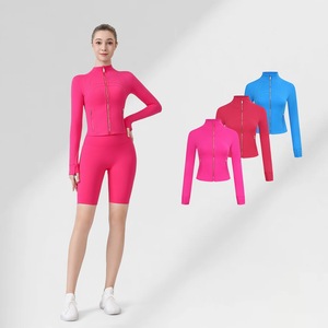 Veste de yoga respirante en nylon/élasthanne <span class=keywords><strong>Lulus</strong></span> Signature, coupe ajustée, col montant, taille plus, haut de gamme pour femmes - Product Image 5
