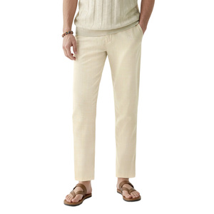 <span class=keywords><strong>Pantaloni</strong></span> Estivi in <span class=keywords><strong>Lino</strong></span> per Uomo Gingtto, Traspiranti, di Alta Qualità, <span class=keywords><strong>Beige</strong></span>, Comodi, Personalizzabili, Vendita all'Ingrosso - Product Image 3