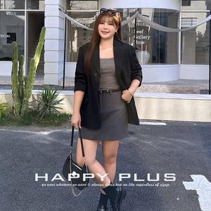 กระโปรงทรงเอเอวสูง N9139 ไซส์ใหญ่ สีเทาล้วน สไตล์นักศึกษาหญิง ฤดูใบไม้ผลิ 2026 - Product Image 5