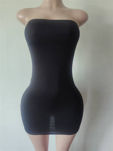 Nuovo <span class=keywords><strong>Abito</strong></span> Tubino Mini Sexy Aderente Primavera Estate da Donna, Senza Spalline, Senza Maniche, Scollo sulla Schiena, Vestito Slim Monocolore per Clubwear - Product Image 5