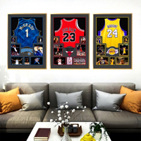Affiche de maillot de star de basketball, peinture décorative avec signature de joueur célèbre, ornement mural pour club de fitness