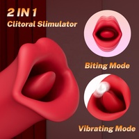 Meistverkaufter Mund-Vibrator Zungen-Vibrator Sexspielzeug für Frauen Zungenlecken Orales Beißen Nippel-Klitoris-Stimulator Erwachsenen-Spielzeug