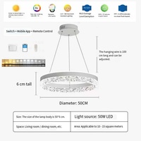 Lustre LED Moderne de Luxe en Aluminium avec Abat-jour Long en Acrylique, Hauteur Réglable, Intensité Variable, Protection Oculaire, Haute Luminosité pour Maison et Bureau