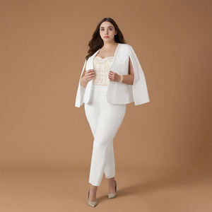 TEENYEE Charme Grande Taille Trois Pièces En Dentelle Chérie Robe De Mariée Longueur Cheville Élégant <span class=keywords><strong>Pantalon</strong></span> De <span class=keywords><strong>Mariage</strong></span> pour La Mariée - Product Image 5