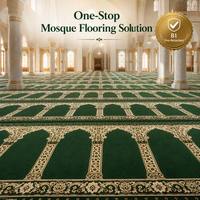 Tapis de prière ignifuge classe B1 pour mosquée, rouleau de moquette mur à mur, tapis sur mesure pour projet d'aménagement de sol de mosquée, directement de l'usine
