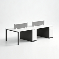 Meubles de bureau modernes, poste de travail ouvert pour 2 à 4 employés, bureau moderne pour personnel, table de bureau informatique