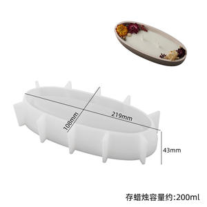 KK81 nampan lilin mangkuk penyimpanan Oval tabung lilin cetakan silikon Pot bunga cetakan silikon untuk kerajinan seni beton semen - Product Image 4