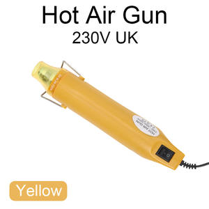 <span class=keywords><strong>Pistola</strong></span> de Aire Caliente Eléctrica Amarilla de 230V, Estándar del Reino Unido, Multifuncional de 300W para Sellado por Contracción Térmica y Repujado Artesanal - Product Image 2