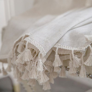 Fournisseur en gros <span class=keywords><strong>Rideau</strong></span> uni classique romantique de style naturel unique <span class=keywords><strong>Rideau</strong></span> transparent chic en coton et lin - Product Image 6