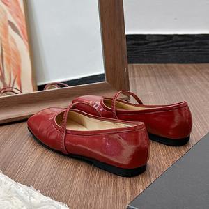 Zapatos Planos de Cuero para Mujer, Verano 2024, Tacón Bajo, Estilo Bailarina, Modernos y Versátiles, con Punta Cuadrada - Product Image 3