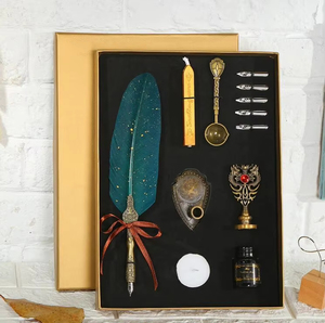 Bview 5 Color Vintage metallizzato Set di penna con inchiostro in acciaio pennino calligrafia regalo per il <span class=keywords><strong>disegno</strong></span> di scrittura di nozze - Product Image 4