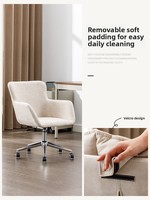 Silla de Oficina para el Hogar, Cómoda, Giratoria, Ergonómica, Deslizable, con Elevación, Estilo Nórdico, Metálica