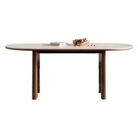 Ensemble de table et chaises de salle à manger ovales en marbre et bois massif, style moderne de la mi-siècle, 4 à 6 places, meubles de cuisine rustiques, designs en travertin
