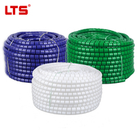 Bandas Espirales de Polietileno Blancas y Negras de 12 mm, Flexibles para Proteger Cables, Longitud Personalizable, Organizador de Cables de Escritorio, Eléctrico