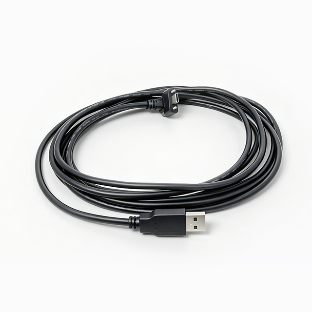 OEM Custom USB 3.0 Type C Male up Angle with Locking Screw to USB a Male Cable 3.5M