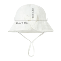 Sombrero de cubo de algodón para bebé de color sólido con lazo estampado Sombrero para el sol transfronterizo para exteriores