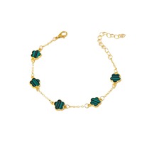Set de 3 Piezas de Joyería de Moda con Trébol de la Suerte de Cinco Hojas en Aleación, Incluye Collar, Pulsera y Pendientes, Regalo para Mujer para las Fiestas