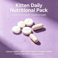 Pack Nutrition Quotidienne pour Chatons en Croissance - Probiotiques, Multivitamines, Comprimés de Calcium pour la Croissance, Renforcement Immunitaire et Soin Intestinal Sensible - Fast 7