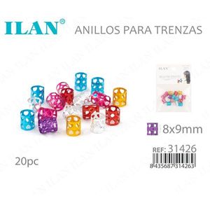 ILAN Anelli per Trecce 8x9mm 20pz per Trecce e Dreadlock - Product Image 3