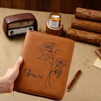 Portafolio de Cuero Sintético Grabable con Láser, Personalizable, A4, Carpeta de Cuero para Documentos, con Bloc de Notas Rayado