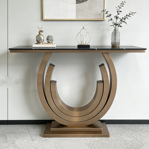 Mesa Consola de Pared para Recibidor, Sala de Estar, Comedor, Hotel, Moderna, Minimalista, de Acero Inoxidable y Pizarra, Multifuncional, para Villa - Product Image 1