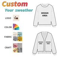 Pull en tricot à motifs de cœur ample et décontracté de haute qualité pour l'hiver, logo personnalisé, pulls thermiques à col rond pour femmes pour l'hiver
