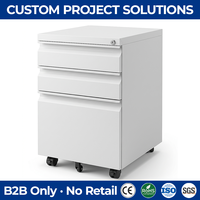 Archivador Móvil Vertical Versátil de 3 Cajones, Gabinete de Acero con Ruedas para Carpetas A4/Letter/Legal, Unidad de Almacenamiento Debajo del Escritorio