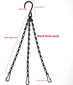 Metal Minimalist Square <strong>Plant</strong> Hanger Iron Flower <strong>Pot</strong> Large Hanging Chain <strong>Hook</strong> Durable Lightweight Welding Structure for Garden - Product Image 3