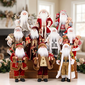 <span class=keywords><strong>Père</strong></span> Noël en tricot nordique à capuche et fourrure, figurine debout pour les fêtes de Noël - Product Image 4
