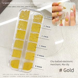Perles en acier de petite taille très vendues pour la décoration des ongles, bijoux polyvalents pour le nail art DIY - Product Image 2