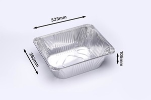 Tất cả các kích thước Grs sâu lớn hình chữ nhật vuông takeout nhôm lá mỏng hộp <span class=keywords><strong>container</strong></span> với nắp đậy trong suốt để nấu ăn - Product Image 2